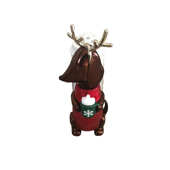 Bath & Body Works Christmas Reindeer Dachshund Dog with Cocoa Wallflower Plug-In - Picture 1 of 5